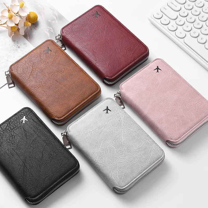 Zipper Document Passport Clip Large Capacity Travel Wallet Ticket Storage Bag Passport Clip