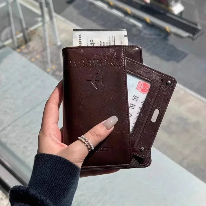 Elegant Passport Wallet for Daily and Travel - Stylish Document Case with RFID Blocking, Luxury Card Storage passport wallet